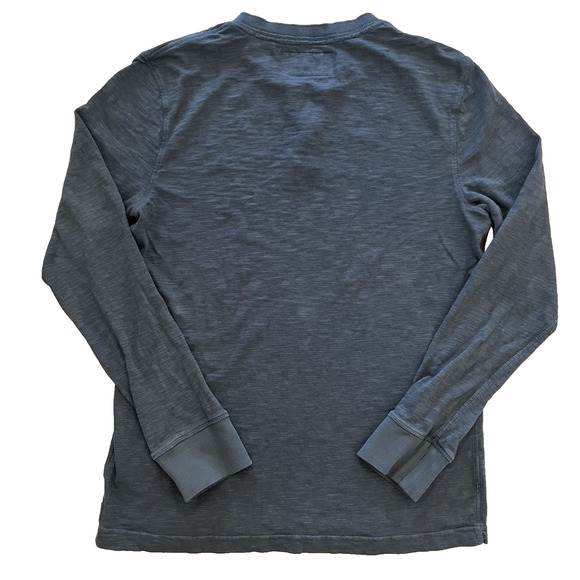 Superdry Henley Men's XL Legacy Long Sleeved Tee Blue 3 Button Cotton Cabincore - Picture 9 of 11